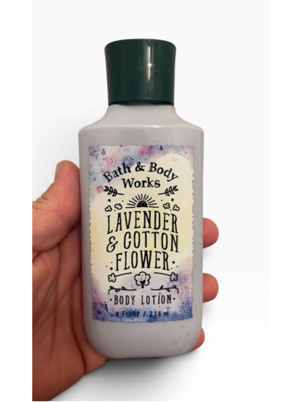 BATH & BODY WORKS LOTION LAVENDER & COTTON FLOWER 8 OZ.